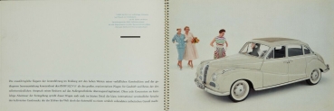 BMW V8 Modellprogramm 1955 "Die großen europäischen Achtzylinder" original Automobilprospekt (3096)